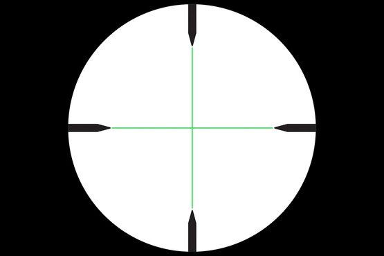 Credo 3-9x40 optic features a standard Duplex reticle that is green illuminated